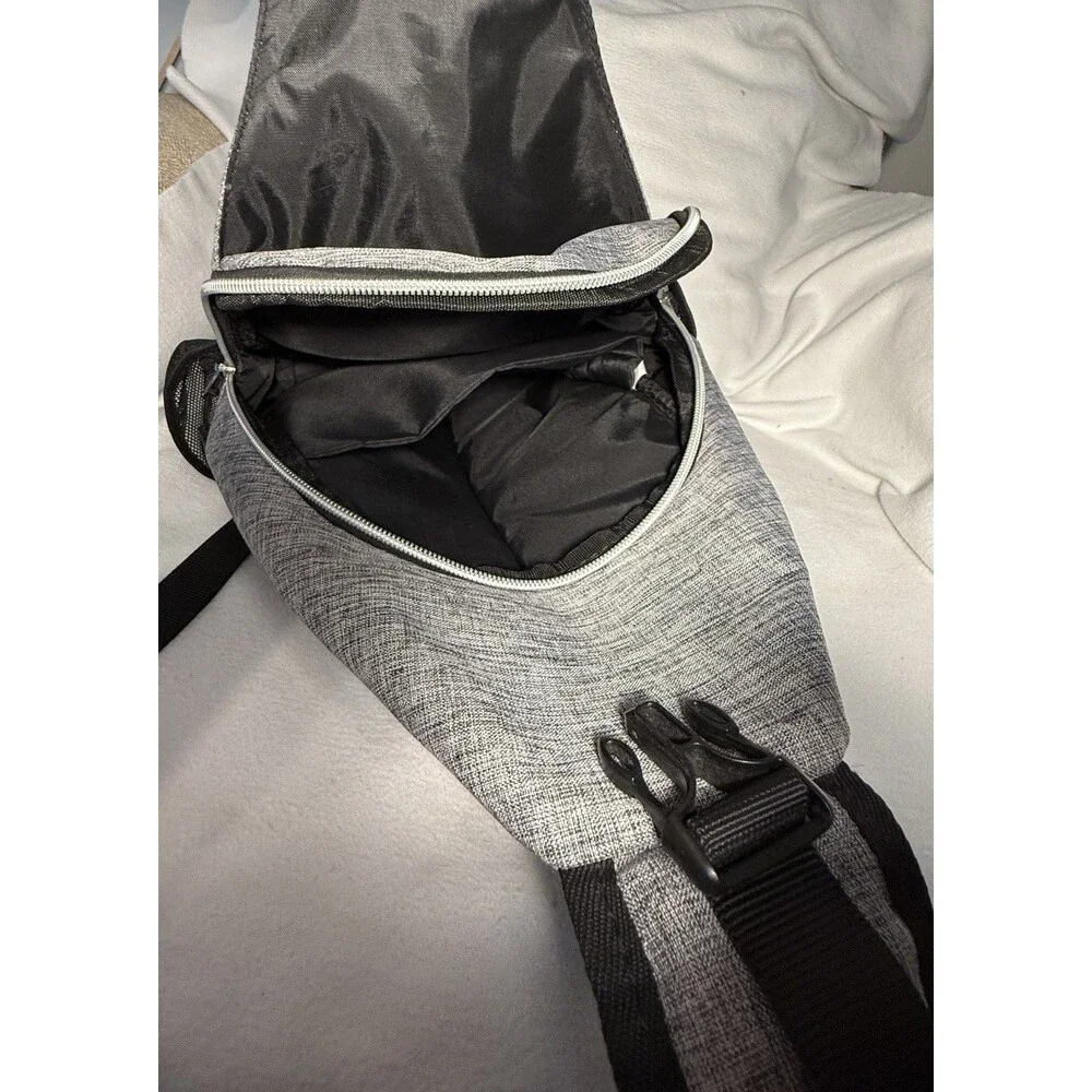 Mosiso Gray/Black Sling Backpack 15L Fits 15in Laptop Mesh Pockets Zip